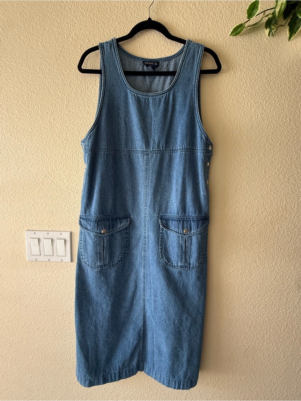 2. Vintage Blue J. Denim Pinafore Overall Junper Dress - Small